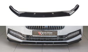 Splitter przedni Maxton V2 Skoda Superb MK3 Facelift (czarny połysk)