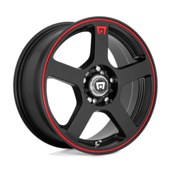 Felga aluminiowa 18" Motegi Fs5 18x8 ET35 5x112/114,3 Matte Black Red Racing Stripe