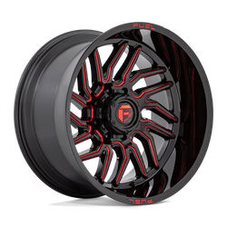 Felga aluminiowa 24" Fuel D808 HURRICANE 24x12 ET-44 5x139,7 Gloss Black Milled Red Tint