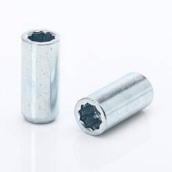 SILVER long star lug nut M14x1,5 - 1PC