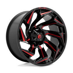 Felga aluminiowa 24" Fuel Reaction 24x12 ET-44 8x170 Gloss Black Milled With Red Tint