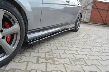 Dokładki progów Maxton Mercedes C-Class W204 AMG-Line Przedlift (czarny połysk)