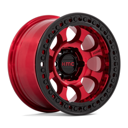 Felga aluminiowa 17" KMC Riot Beadlock 17x8,5 ET0 5x127 Candy Red With Black Ring