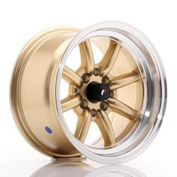 Felga aluminiowa 14" Japan Racing JR19 14x8 ET-13 4x100/114 Gold w/Machined Lip