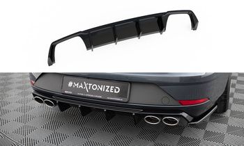 Dokładka tylna Maxton V3 Seat Leon Cupra ST MK3 FL (wydech z Golfa R) (czarny połysk)