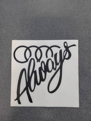 Naklejka ALWAYS AUDI 12CM czarna