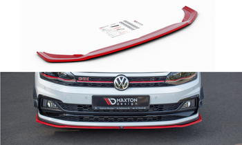 Przedni splitter Maxton V2 Volkswagen Polo MK6 GTI (czarny połysk)