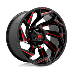 Felga aluminiowa 24" Fuel Reaction 24x12 ET-44 8x180 Gloss Black Milled With Red Tint