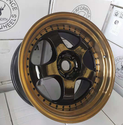 Felga aluminiowa 18" 59 North Wheels D-002 18x8.5 ET35 5x114,3/120 Gloss black(copper lip (black rivets)
