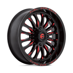 Felga aluminiowa 20" Fuel D822 ARC UTV 20x7 ET13 4x137 Gloss Black Milled Red