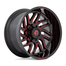 Felga aluminiowa 20" Fuel D808 HURRICANE 20x10 ET-18 8x170 Gloss Black Milled Red Tint