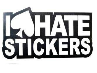 Naklejka I Hate Stickers 15cm czarna