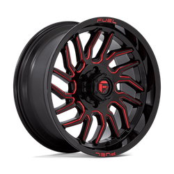 Felga aluminiowa 20" Fuel D808 HURRICANE 20x9 ET1 6x139,7 Gloss Black Milled Red Tint