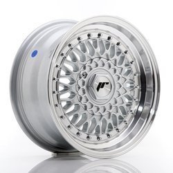 Felga aluminiowa 15" Japan Racing JR9 15x7 ET20 4x100/108 Silver w/Machined Lip+SilverRivets