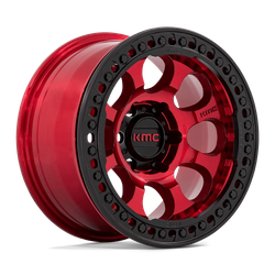 Felga aluminiowa 17" KMC Riot Beadlock 17x9 ET-12 6x139,7 Candy Red With Black Ring