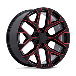 Felga aluminiowa 22" Performance Replicas PR177 22x9 ET24 6x139,7 Gloss Black Red Milled