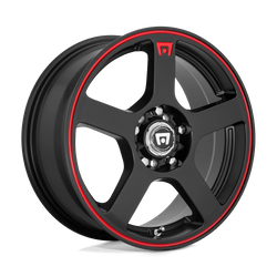 Felga aluminiowa 18" Motegi Fs5 18x8 ET35 5x100/114,3 Matte Black Red Racing Stripe