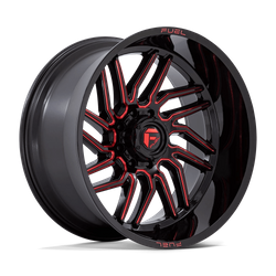 Felga aluminiowa 24" Fuel D808 HURRICANE 24x12 ET-44 8x170 Gloss Black Milled Red Tint