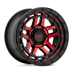 Felga aluminiowa 17" KMC Recon 17x9 ET-12 5x127 Gloss Black Machined With Red Tint