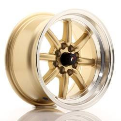 Felga aluminiowa 15" Japan Racing JR19 15x8 ET0 4x100/114 Gold w/Machined Lip
