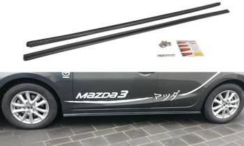 Dokładki progów Maxton Mazda 3 BM (MK3) Polift (czarny połysk)