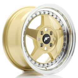 Felga aluminiowa 15" Japan Racing JR6 15x7 ET35 4x100 Gold w/Machined Lip