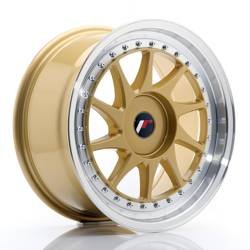 Felga aluminiowa 17" Japan Racing JR26 17x8 ET20-35 BLANK Gold w/Machined Lip