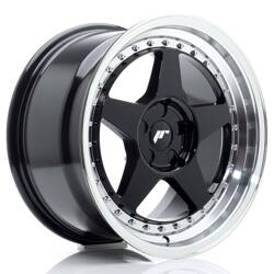 Felga aluminiowa 17" Japan Racing JR6 17x9 ET20-35 5H BLANK Gloss Black w/Machined Lip