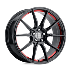 Felga aluminiowa 17" Performance Replicas PR193 17x9 ET24 5x114,3 Gloss Black Red Machined