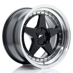 Felga aluminiowa 18" Japan Racing JR6 18x10 ET0-25 5H BLANK Gloss Black w/Machined Lip