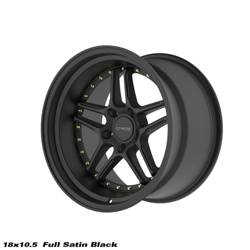 Felga aluminiowa 18" Strom DS-05 18x10,5 ET10 5x114.3 Full Satin Black w/ Gold Rivets