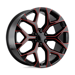 Felga aluminiowa 22" Performance Replicas PR176 22x9 ET24 6x139,7 Gloss Black Red Milled