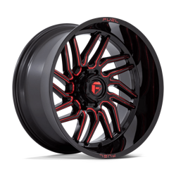 Felga aluminiowa 24" Fuel D808 HURRICANE 24x12 ET-44 8x165,1 Gloss Black Milled Red Tint