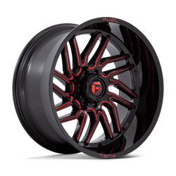 Felga aluminiowa 24" Fuel D808 HURRICANE 24x12 ET-44 8x180 Gloss Black Milled Red Tint