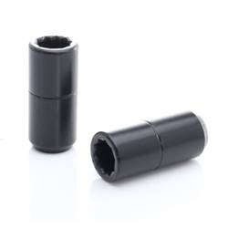 Set of BLACK long star lug nuts M14x1,5 + Key