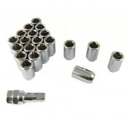 Set of SILVER imbus lug nuts M12x1,25 + Key