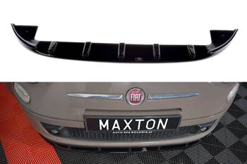 Splitter przedni Maxton V1 Fiat 500 Hatchback Przedlift (czarny połysk)